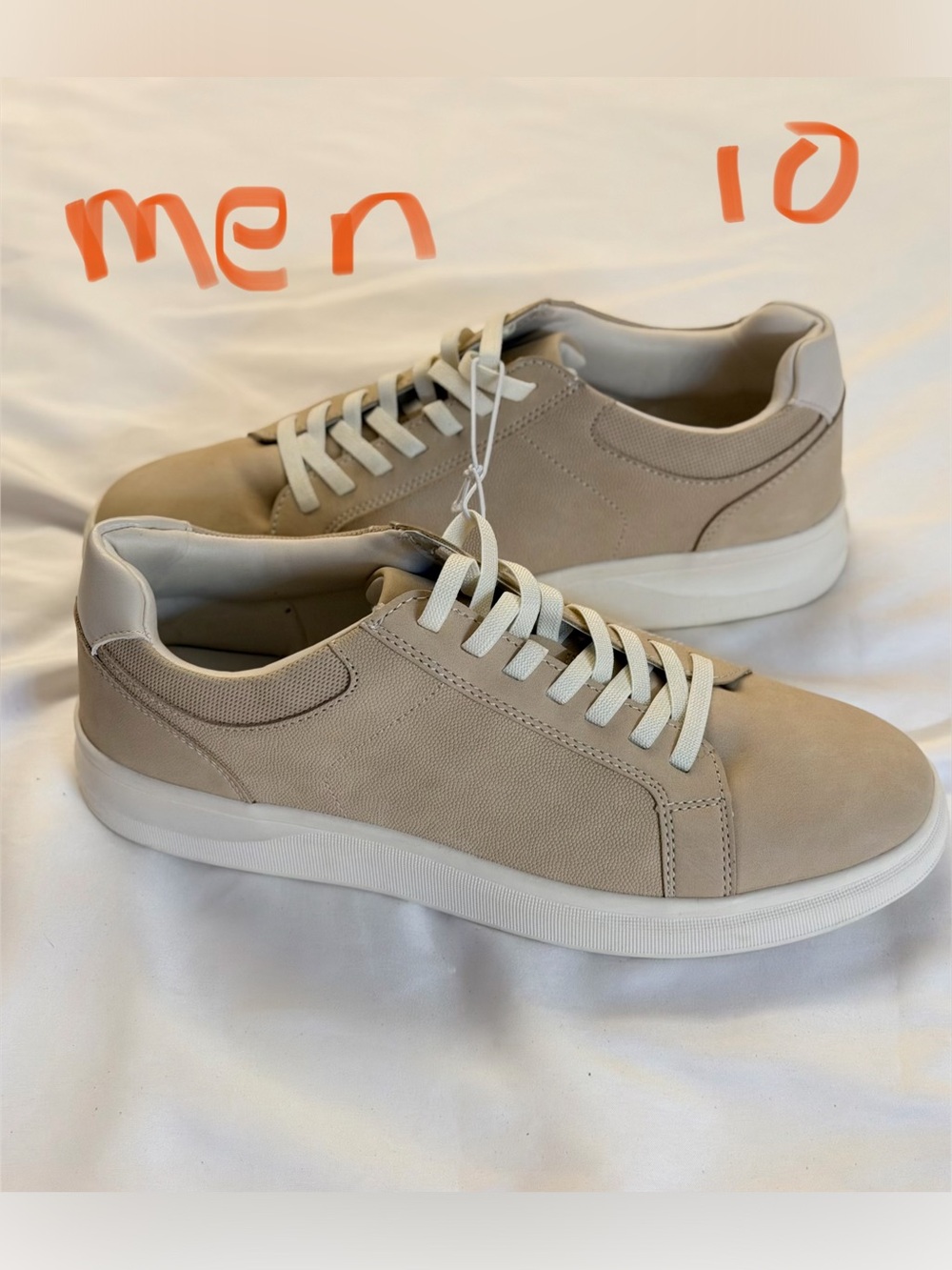 Aldo Men's Light Beige Lace-Up Low-Top Sneakers